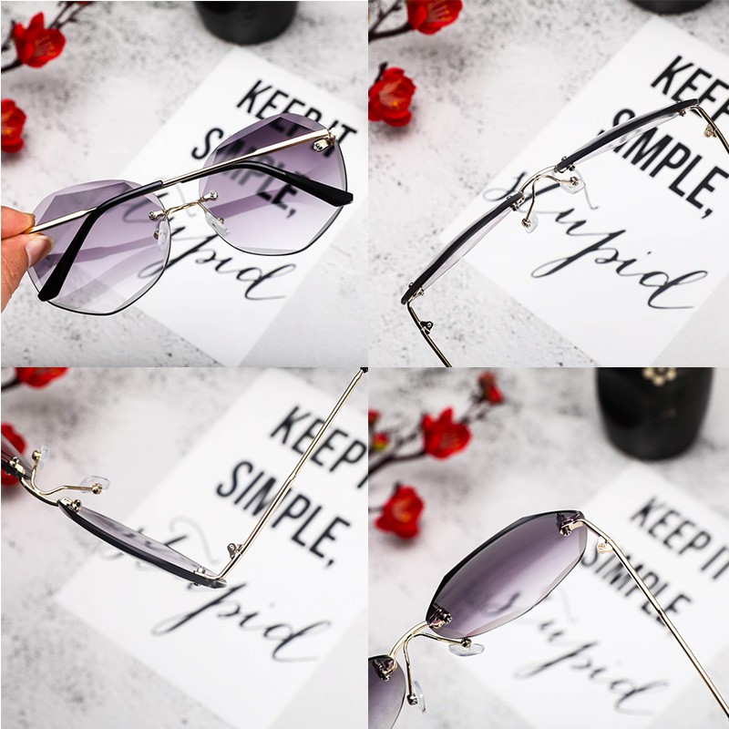 Kính mát LUSEEN AG1111 kim loại không gọng phối màu gradient chống UV400