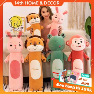 GẤU BÔNG GỐI ÔM Hình Thú Nhồi Bông Thỏ Hồng ếch khỉ sư tử Dễ Thương -Nỉ nhung cao cấp Éo Chân Không