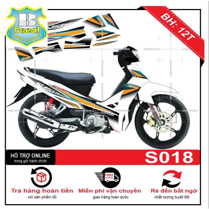 ( Quí khách vui lòng mang ra tiệm cho thợ dán ) Tem sirius dán xe trắng S018 [Bi Decal]