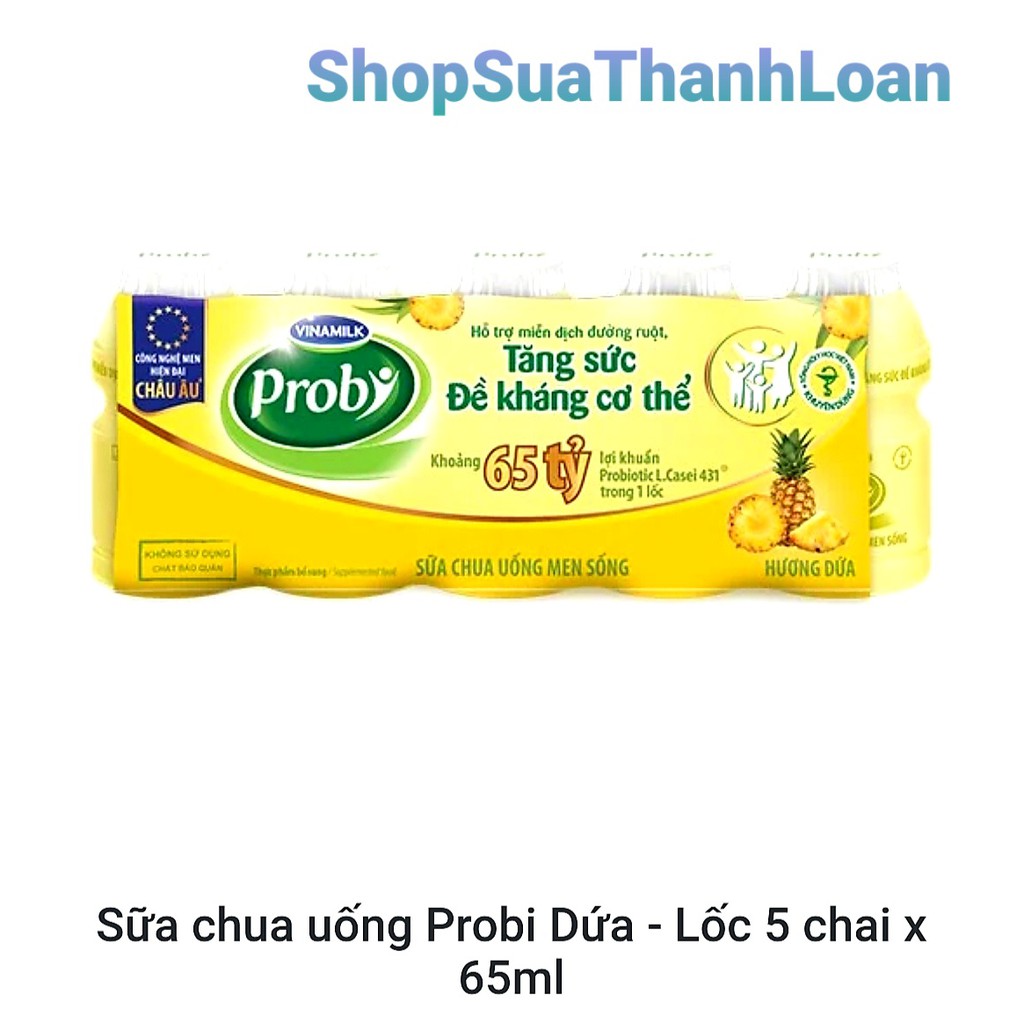 SỮA CHUA UỐNG PROBI CÓ ĐƯỜNG - LỐC 5 CHAI X 65ML