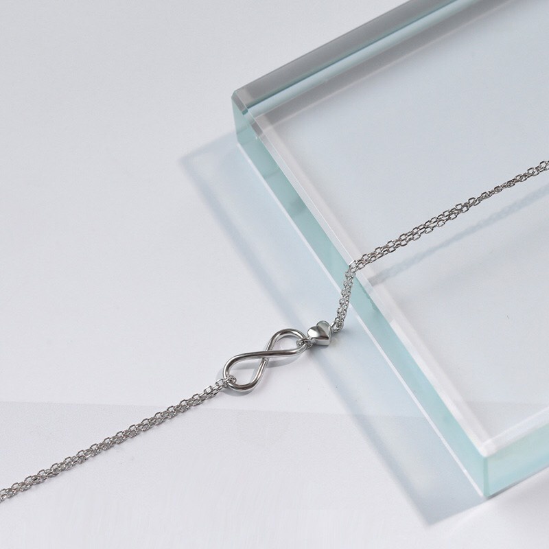 Vòng tay bạc AURA nữ lắc tay kiểu dáng vô cực đơn giản-AURASILVER-LT09