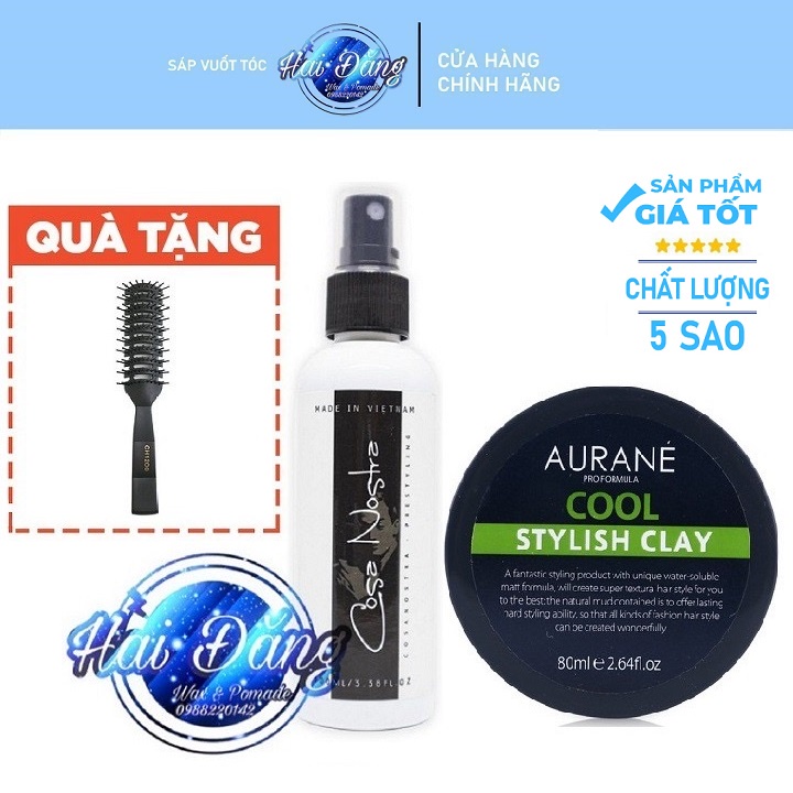 COMBO Sáp vuốt tóc Aurane Cool + Xịt Tạo Phồng Cosa Nostra