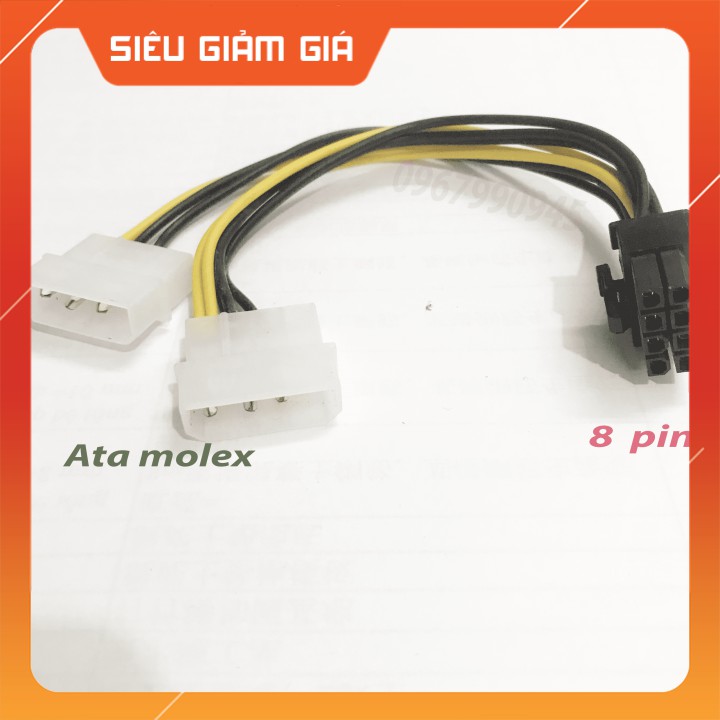 Cáp Nguồn 2 Molex ATA Sang 8 Pin Cho Card Đồ Họa VGA - TQCAP004