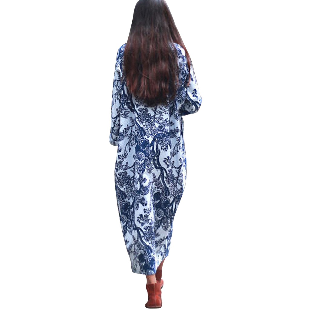 ZANZEA  Đầm dài tay dáng rộng thiết kế đơn giản cho nữ | BigBuy360 - bigbuy360.vn