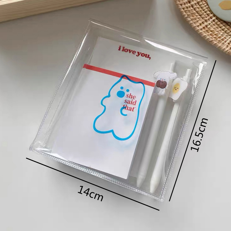 Túi đựng vật dụng nhỏ gọn bằng PVC trong suốt có dây quấn