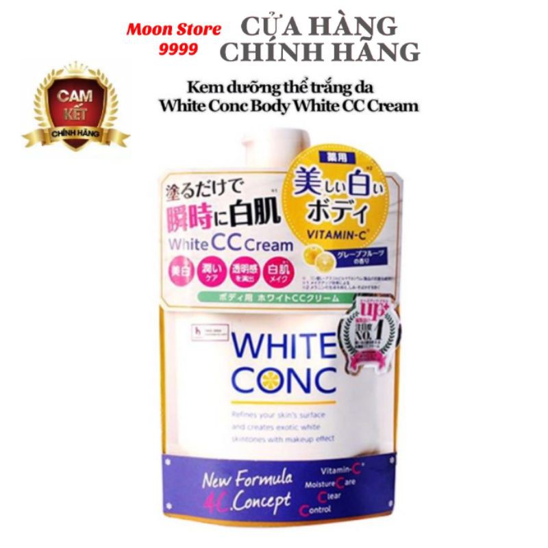 Sữa dưỡng thể trắng da White Conc Body White CC Cream Nhật Bản túi 200g - Dưỡng trắng da, mờ vết thâm, chống lão hóa