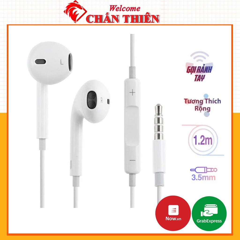 Tai nghe 6s chân tròn 3.5 mm bass ấm tương thích các dòng 5/5s/6/6s/6 Plus các thiết bị có chân 3.5mm