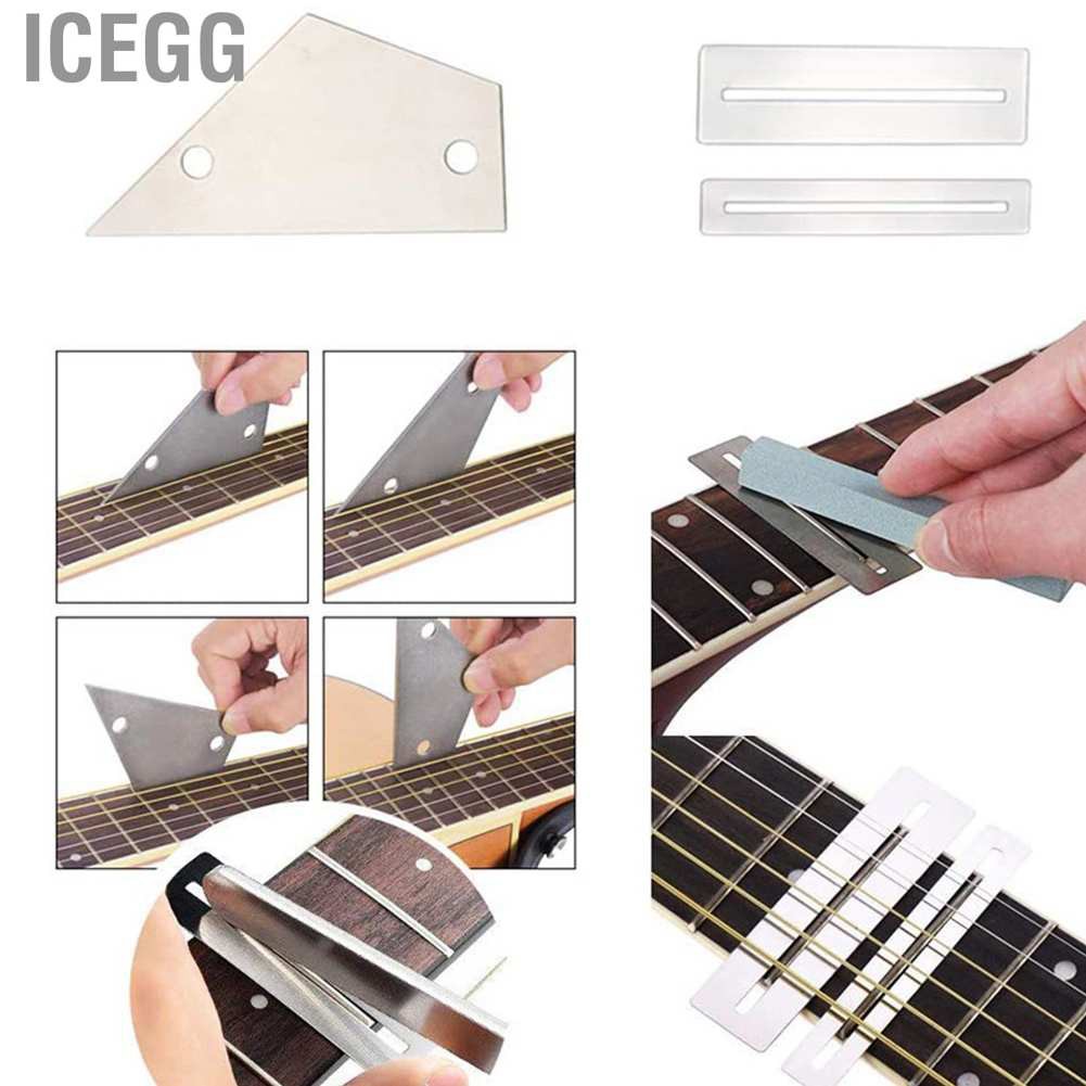 Icegg 25Pcs Guitar Repair Tool Set DIY Files String Cutter Fingerboard Protector with Storage Bag