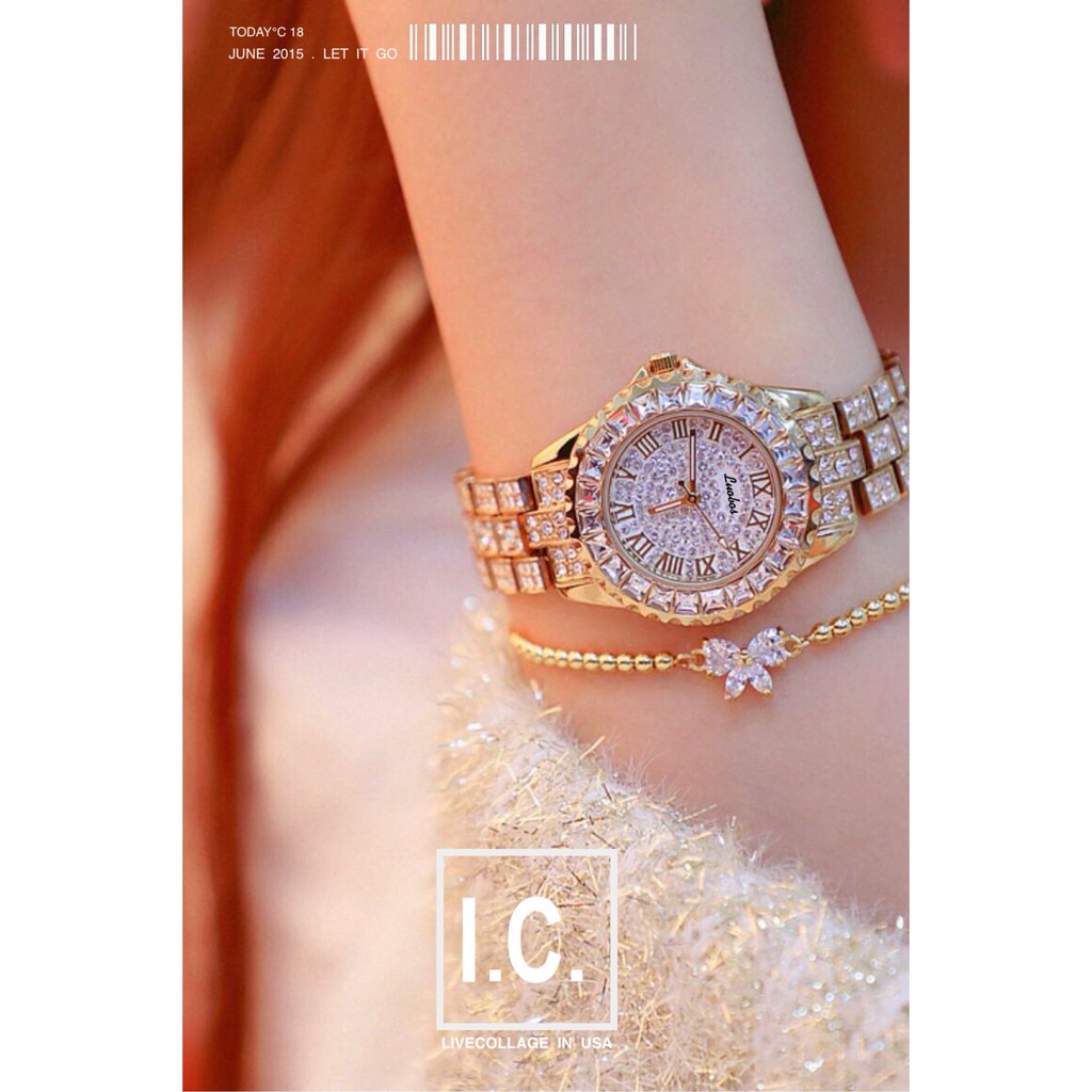 ĐỒNG HỒ NỮ LUOBOS MẶT ĐÍNH HẠT XOÀN DHK204 CỰC ĐẸP HOT 2020 | BigBuy360 - bigbuy360.vn