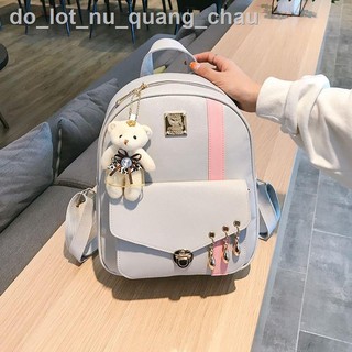 ✑☽☌Ba lô màu tương phản nhỏ nhắn nữ 2020 phiên bản mới của Hàn Quốc phong cách đại học hoang dã cho sinh viên đi d