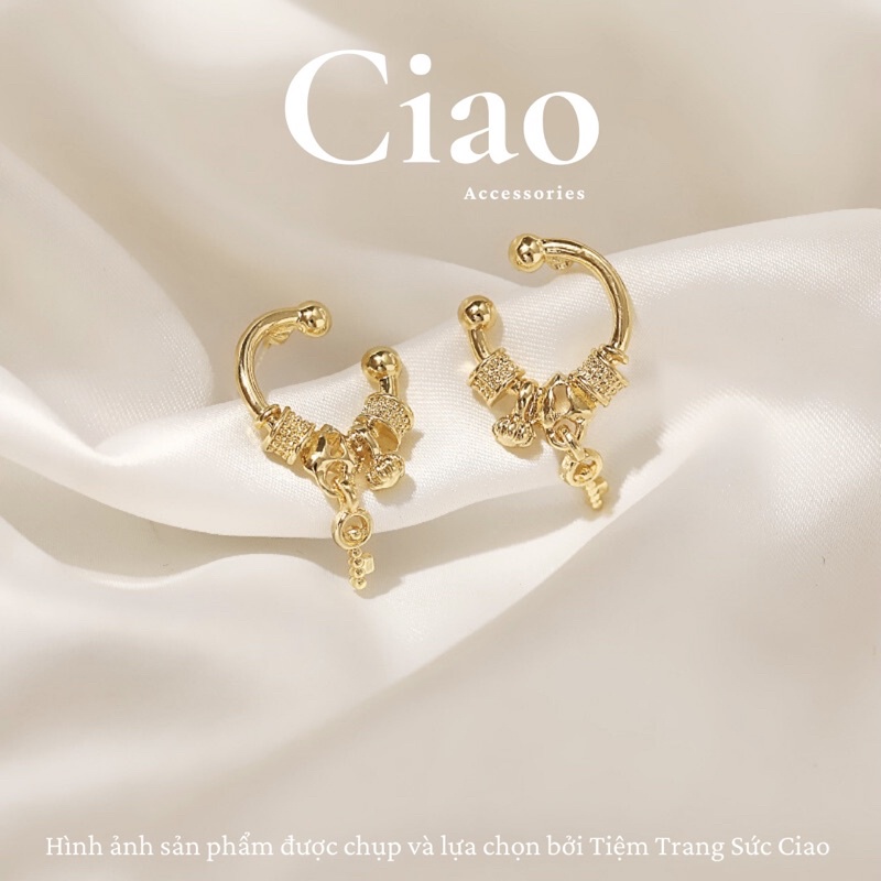 [SPECIAL] Khuyên tai/ Bông tai mạ bạc S925 thiết kế xinh xắn tinh tế phong cách Pandora Ciao