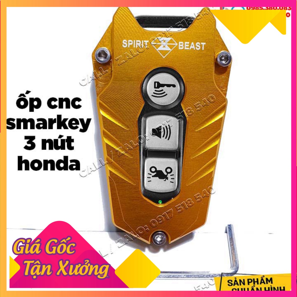 Ốp chìa khoá CNC smart key loại 3 nút xe honda SH, SH mode, PCX (tặng lục giác) giá 1 chiếc - MẪU V2  (Ảnh Sp thật)