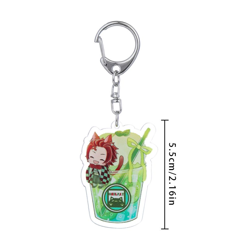 Móc khóa bằng acrylic họa tiết thanh gươm diệt quỷ hoạt hình dễ thương