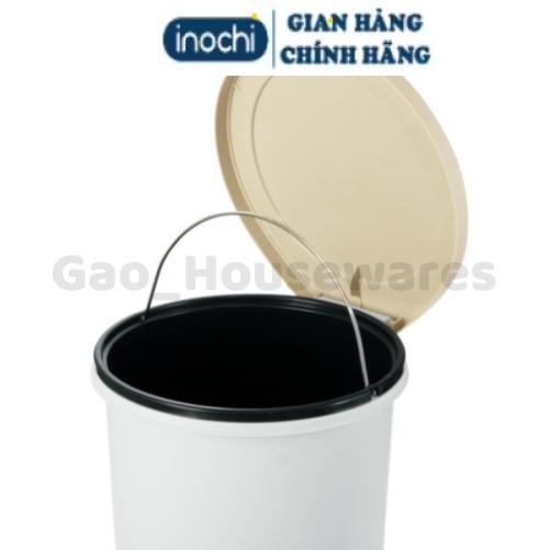 [FreeShip] Thùng rác đạp tròn 6L (có lõi) inochi, nhựa nguyên sinh, ngăn mùi hôi, kháng khuẩn - Giao màu ngẫu nhiên