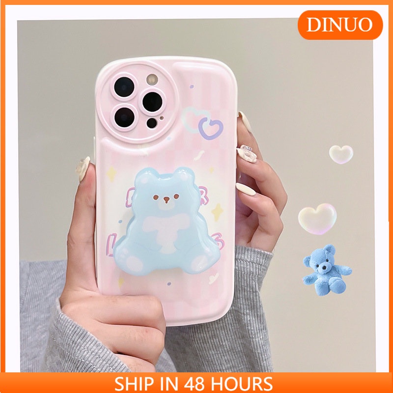 Ốp lưng iphoneỐp Điện Thoại  Hình Gấu Có Giá Đỡ Cho iPhone 11 Pro Max 13 Pro Max 12 Pro Max 7Plus xr XS MaxDinuo case