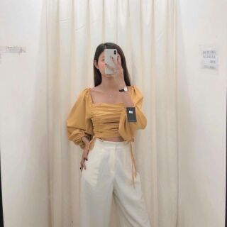 Áo crop rút dây 2 bên ( còn vàng)