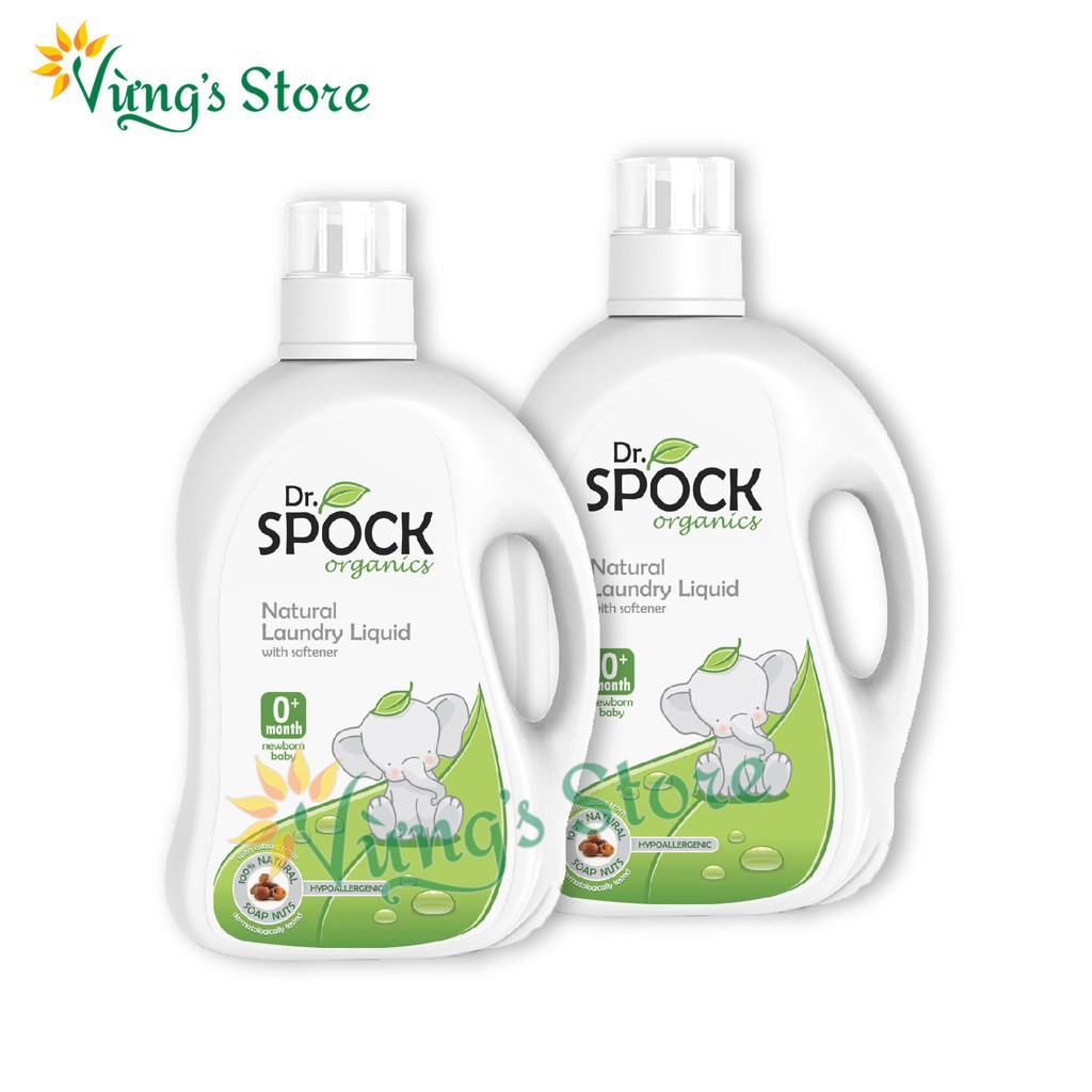 COMBO 2 Nước Giặt xả Trẻ em Organic Dr. Spock 0+ cho trẻ sơ sinh