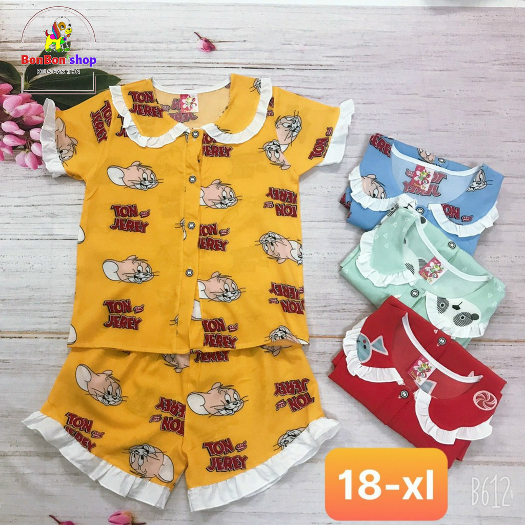(PA01_Ảnh Thật) PIZAMA CHO BÉ GÁI, BỘ NGỦ MÁT CHO BÉ GÁI GIÁ SIÊU RẺ BÉ TỪ 3T-7T