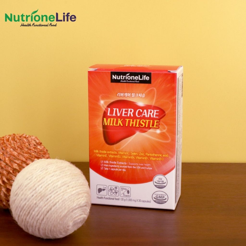 Viên Uống Bổ Gan NUTRIONELIFE Livercare Milkthistle Tăng Cường Chức Năng Gan, Mát Gan, Thải Độc, Hạ Men Gan Hộp 30Viên