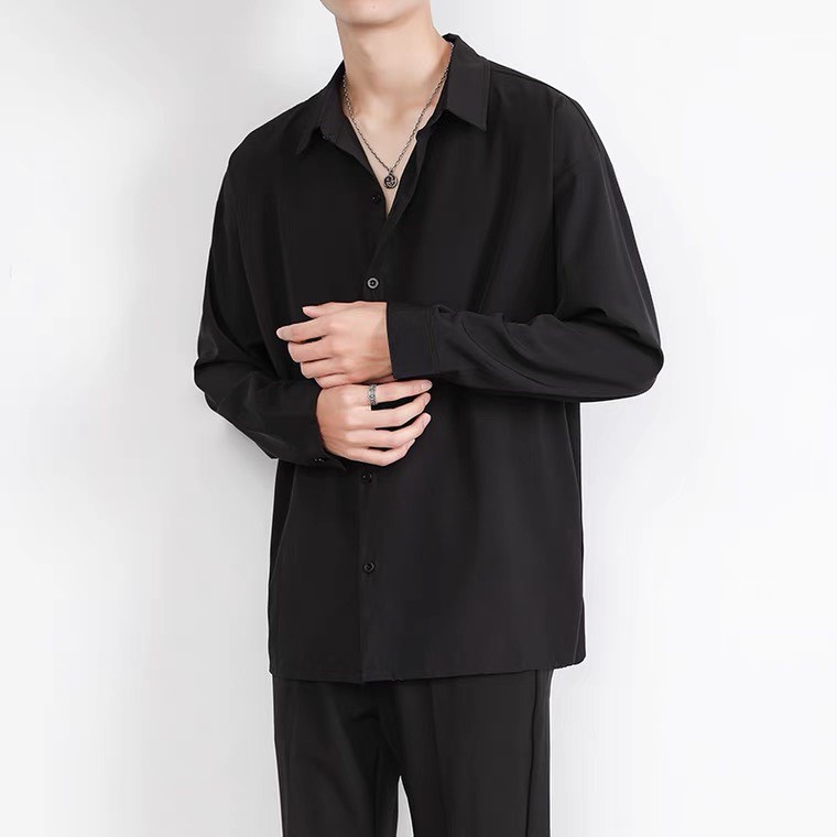 Áo sơ mi Nam dài tay form rộng unisex phong cách Hàn Quốc.