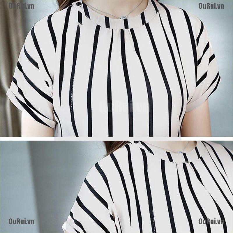 Set Áo Thun Tay Ngắn Kẻ Sọc Phối Quần Short Thời Trang Trẻ Trung