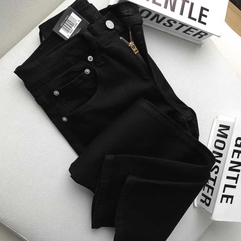 Quần Jean Nam cao cấp hàng xuất xịn màu đen ống đứng co giãn | BigBuy360 - bigbuy360.vn