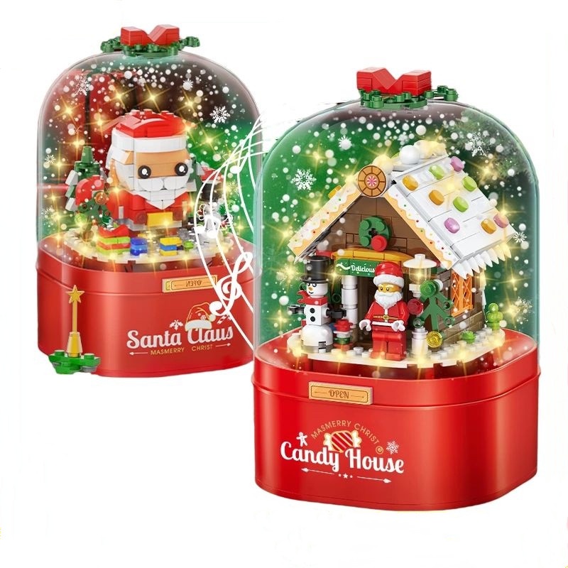 Đồ chơi xếp hình Gorock phong cách giáng sinh hình người tuyết/ông già noel/cây thông làm quà tặng cho trẻ
