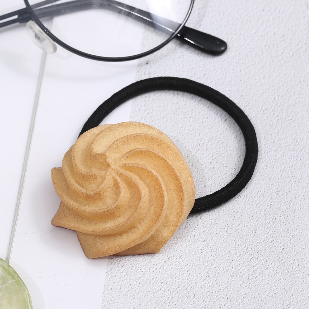 Dây buộc tóc hình bánh quy bằng nhựa resin đáng yêu ngộ nghĩnh dành cho nữ