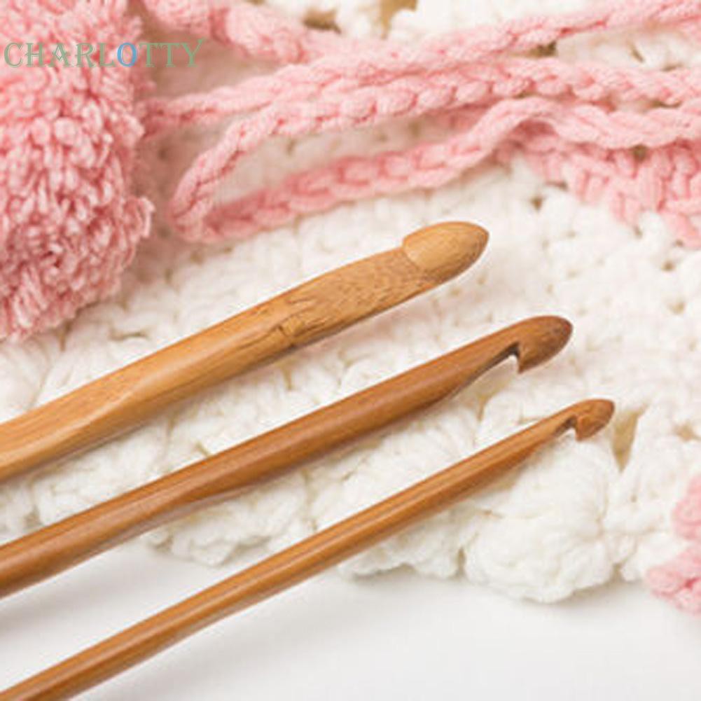 Bộ 12 Cây Móc Len Chất Liệu Tre Nhiều Kích Cỡ Tiện Dụng