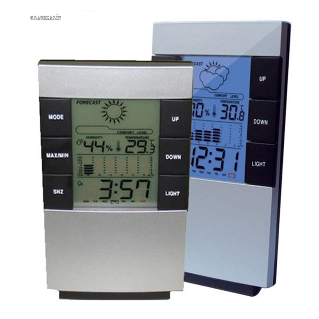 Alarm Clock 1.5 V Weather Forecast ABS Home Office Display Accessories