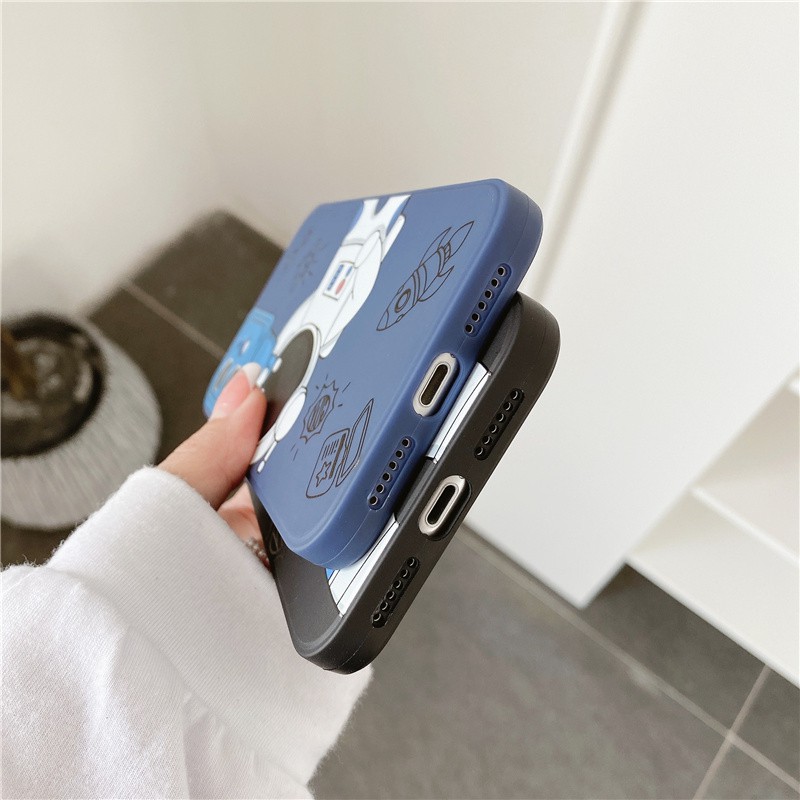 Ốp điện thoại hình phi hành gia và kính thiên văn cho iPhone 7 7P 8 8p X XS XR XMax 11Pro Max 12mini 12Pro 12Pro Max