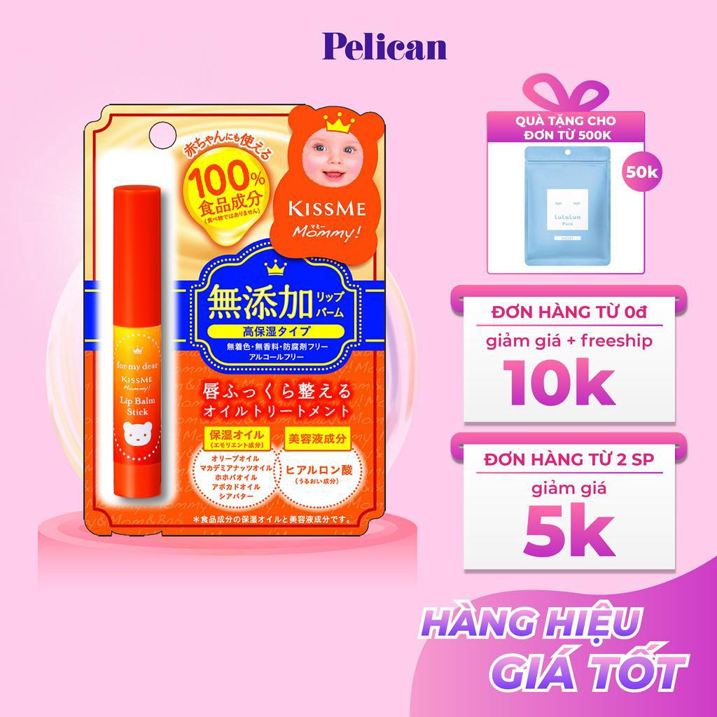 Son dưỡng môi cho bé từ 6 tháng tuổi KISSME Mommy Lip Balm Stick 2.5g Nhật Bản chỉ vặn 1 chiều