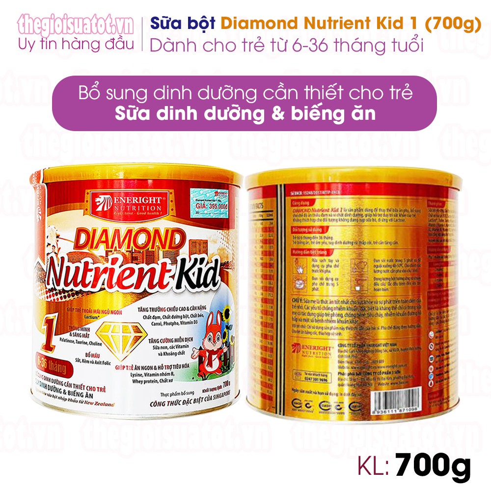 Sữa công thức Diamond Nutrient Kid 1 "700g", sữa bột cho bé giúp trẻ em phát triển thể chất và trí tuệ G.Kids.store