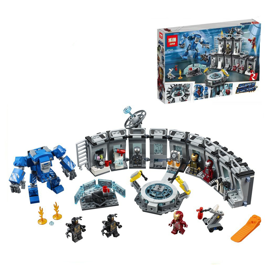 Lego xếp hình Marvel Avengers phòng chứa các bộ giáp của người Sắt Iron Man - BELA 11260(560PCS)