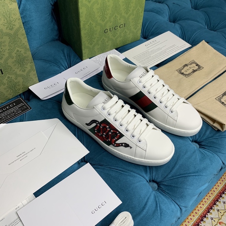 Giày thể thao ☀ FULL BOX BILL GIẤY GÓI ☀ Giầy sneaker Gucci rắn thêu bản Like Authentic 1-1 on web Fullbox