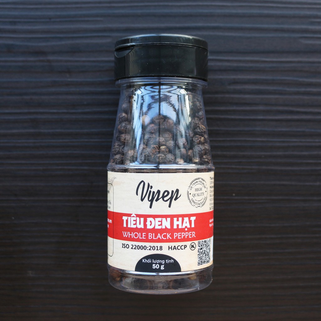 Tiêu đen hạt Vipep 50gr - Hạt tiêu đen thơm, cay chất lượng cao