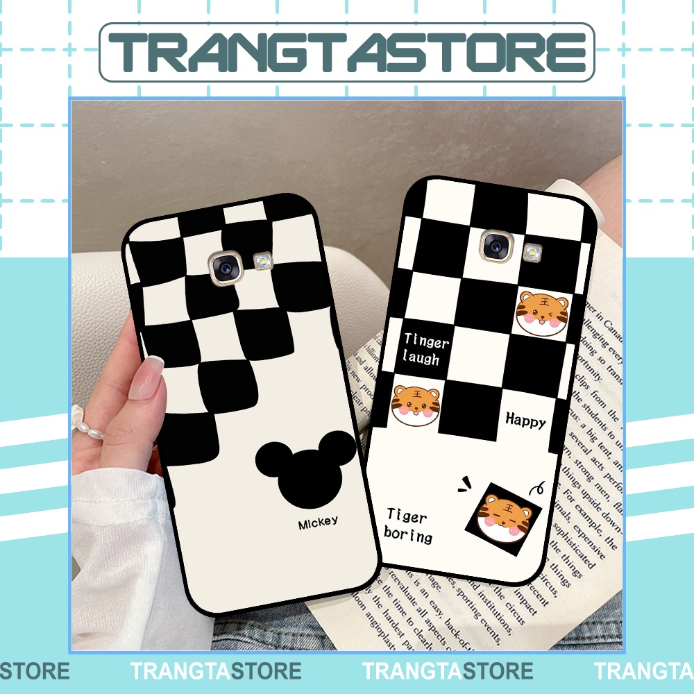 Ốp lưng Samsung A3 2016 / A5 2016 / A7 2016 in hình sọc caro, họa tiết đen trắng dễ thương
