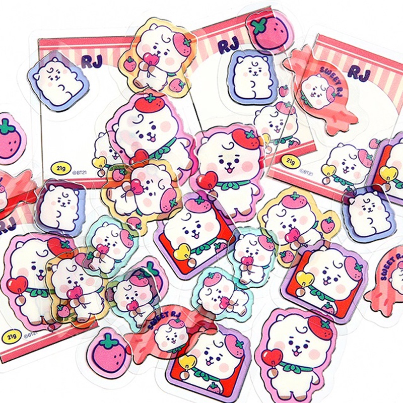 BTS BT21 Baby Flakes Sticker Pack Jelly Candy Monopoly Official Goods