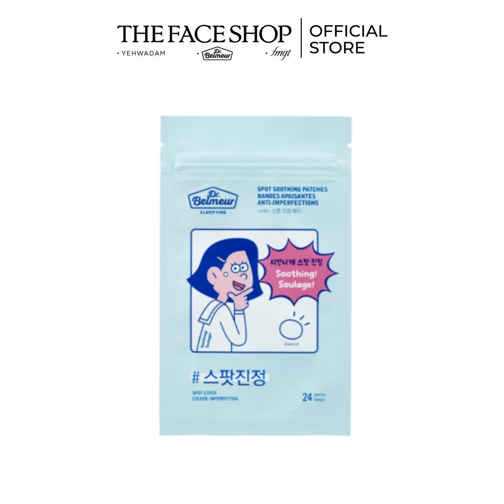 [Mã COSTFST3 -8% đơn 250K] Miếng Dán Mụn The FaceShop Dr.Belmeur Clarifying Spot Soothing Patches (24Pcs)