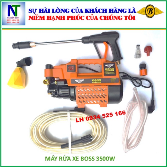 Chính hãng Máy rửa xe Boss 3500w , có chỉnh áp Nhập khẩu full box