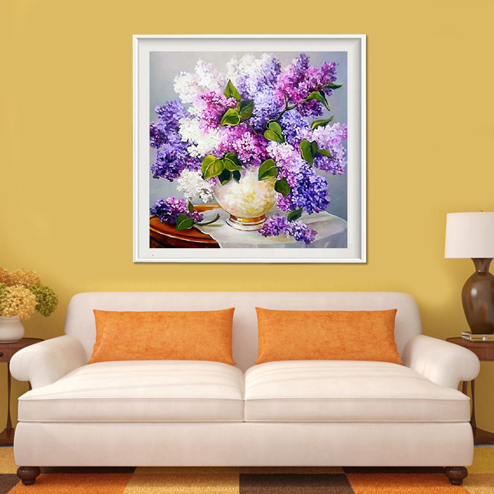 Bộ tự làm tranh đính đá 5D họa tiết hình lọ hoa độc đáo DIY treo trang trí | BigBuy360 - bigbuy360.vn