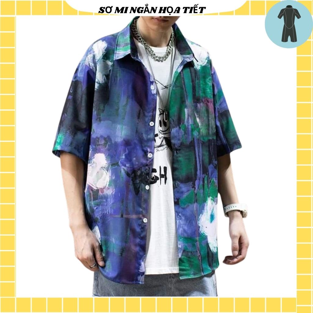 Áo Sơ Mi Tay Ngắn Unisex Cổ Bẻ Phông Cách Hàn Quốc Freesize