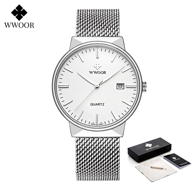 Đồng Hồ Quartz WWOOR Mạ Vàng Chống Thấm Nước Sang Trọng Cho Nam Relogio Masculino-8826