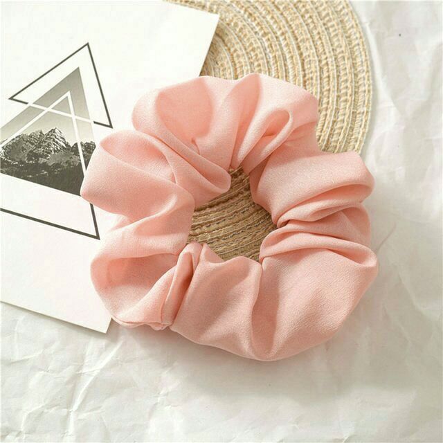 Dây buộc tóc scrunchies vải chiffon nhiều màu