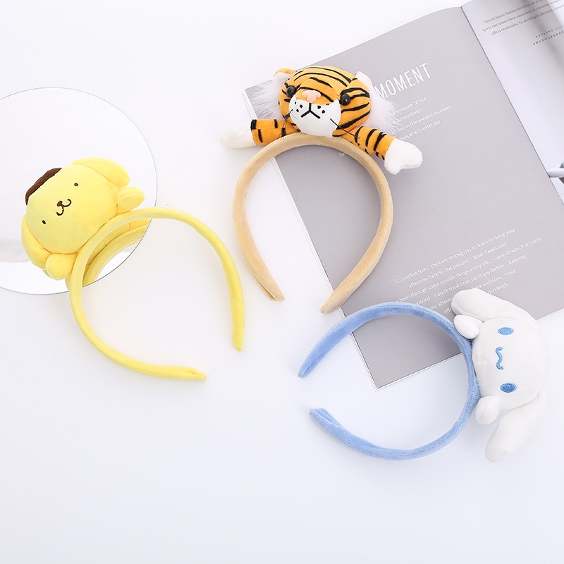 Băng Đô Cài Tóc Hình Tai Thỏ / Hổ / Mèo Hello Kitty Ngọt Ngào Cho Nữ