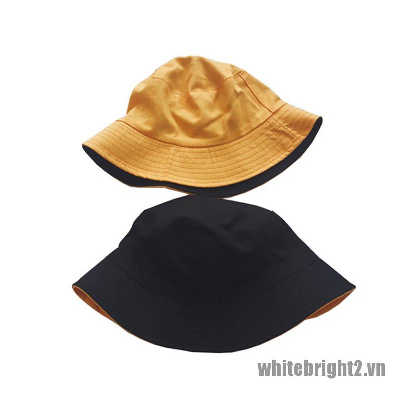 <white2> Cotton Men Women Bucket Hat Fishing Fisher Beach Sun Cap