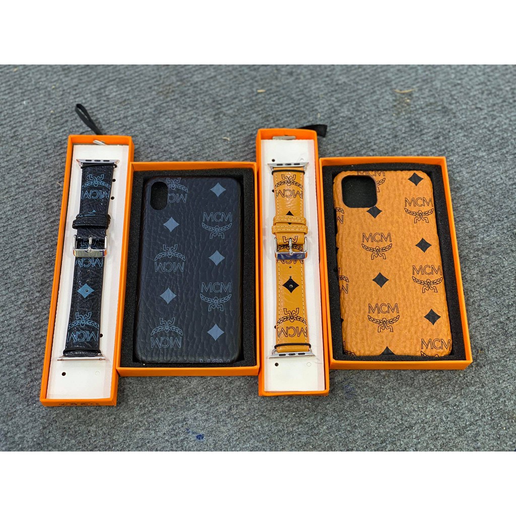 Combo M.C.M  ốp lưng iphone và dây apple watch