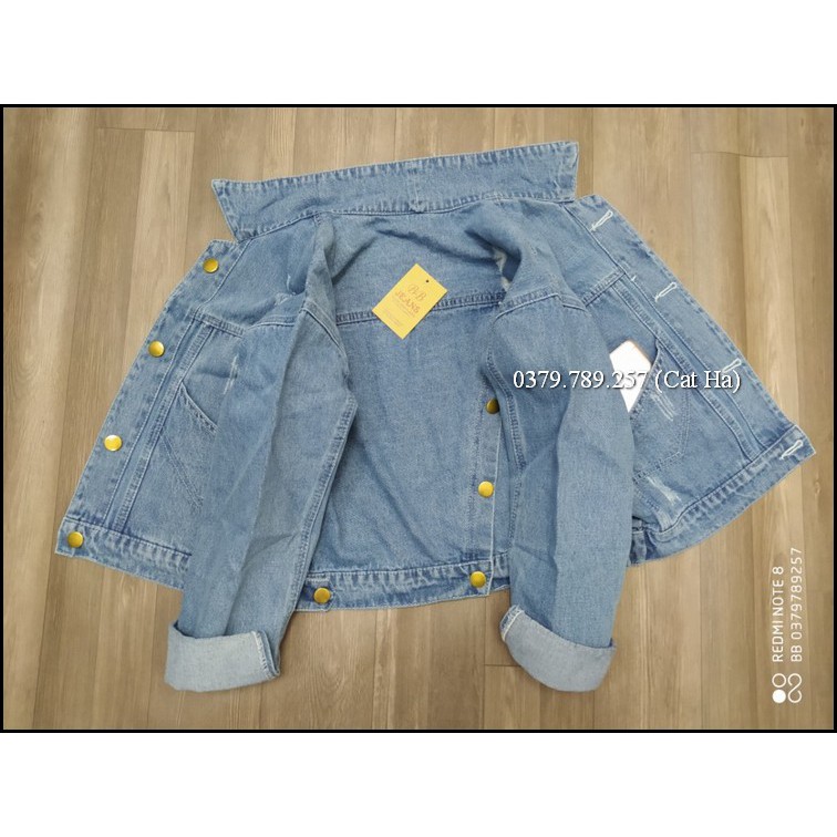Áo khoác nữ chất jean cao cấp thời trang form dưới 58Kg xanh-đen chéo BB42 | BigBuy360 - bigbuy360.vn