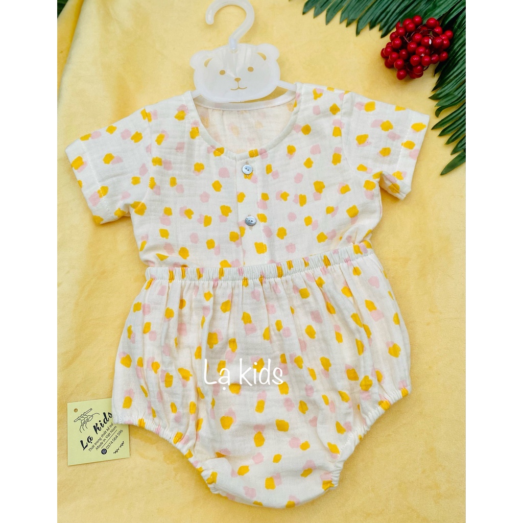 Bộ xô cài cúc quần bí cho bé