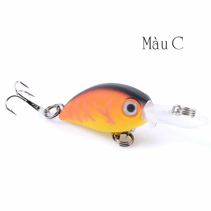 Mồi câu cá giả câu lure 3D Crank 5.2cm 3.8g